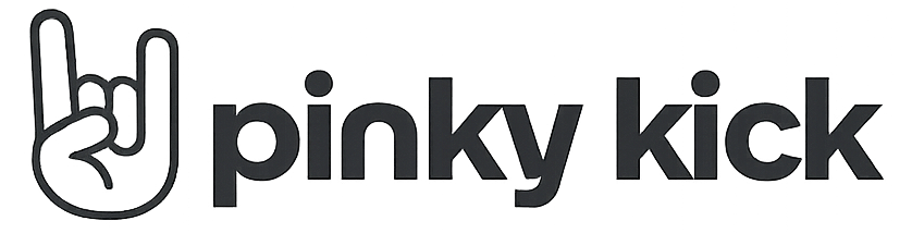 a hand with a mend fashion vrands logo called pinnky kick